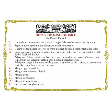 CARTOLINA COLONNESE DECALOGO GASTROLOGICO