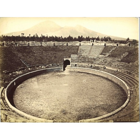 Anfiteatro di Pompei - Fotografia originale d`epoca, fine `800