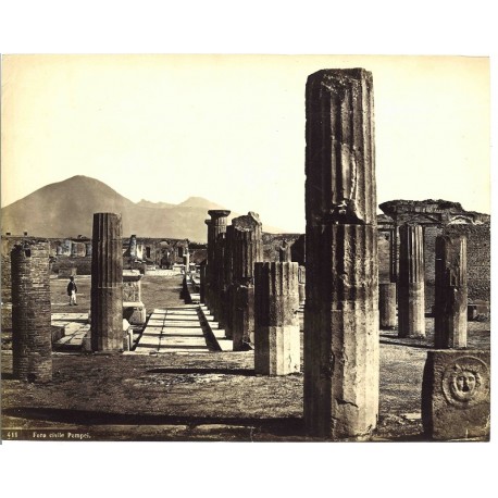 Foro civile di Pompei - Fotografia originale d`epoca di fine `800