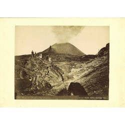 Cratere del Vesuvio - Fotografia originale d`epoca di fine `800